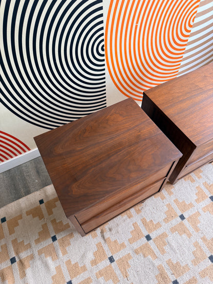Pair of Walnut Nightstands