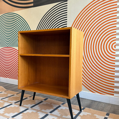 Small Teak Bookcase on Metal Legs