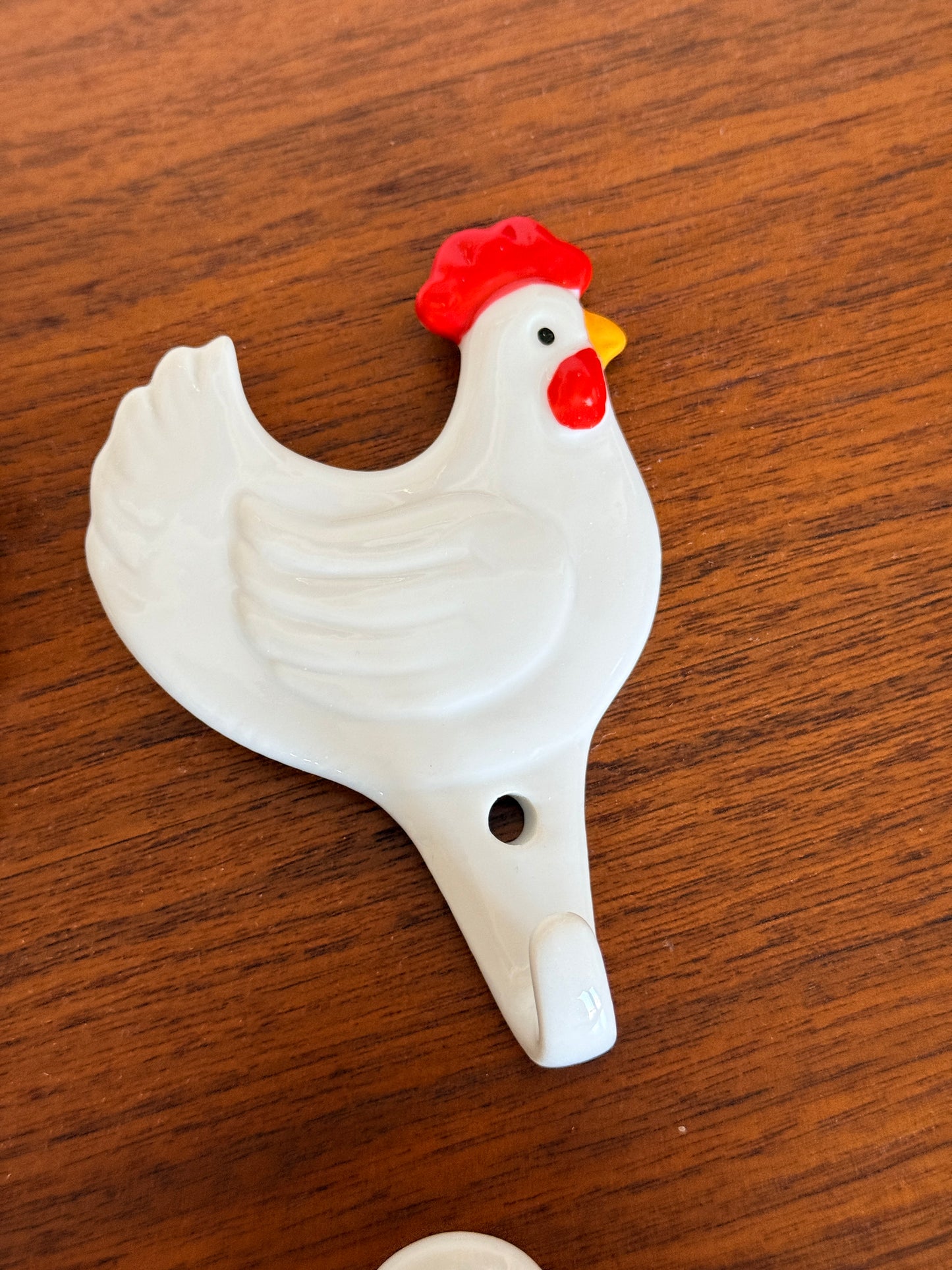 Set of 4 Vintage Farm Animal Ceramic Kitchen Towel Hooks