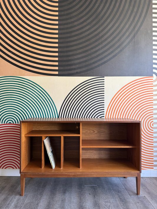 Vintage Teak Record Cabinet on Custom Base