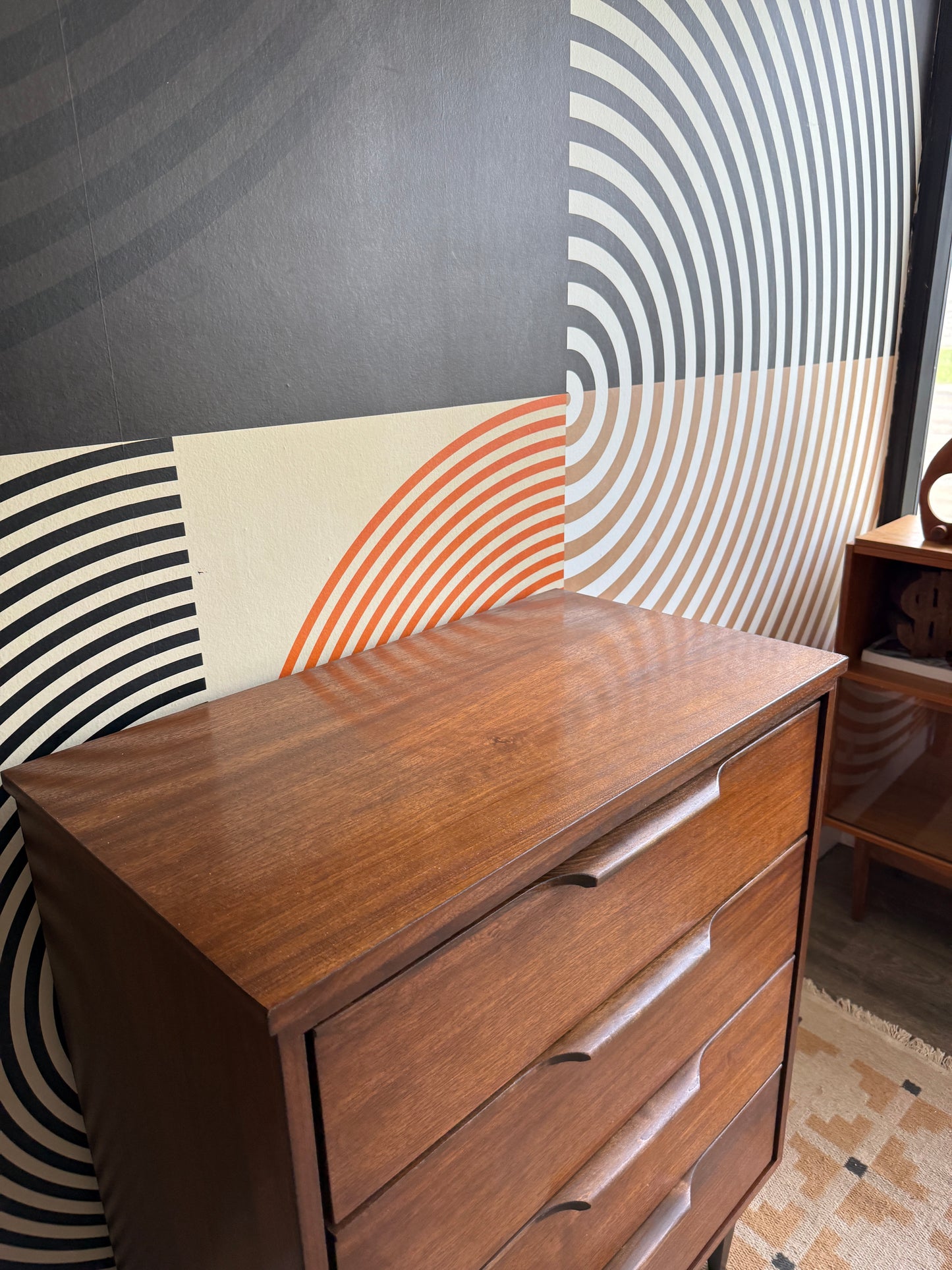 Mid-Century Modern Walnut Tallboy Dresser