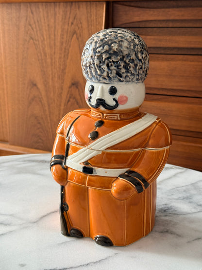 Vintage Ceramic Soldier Cookie Jar, Made in Japan