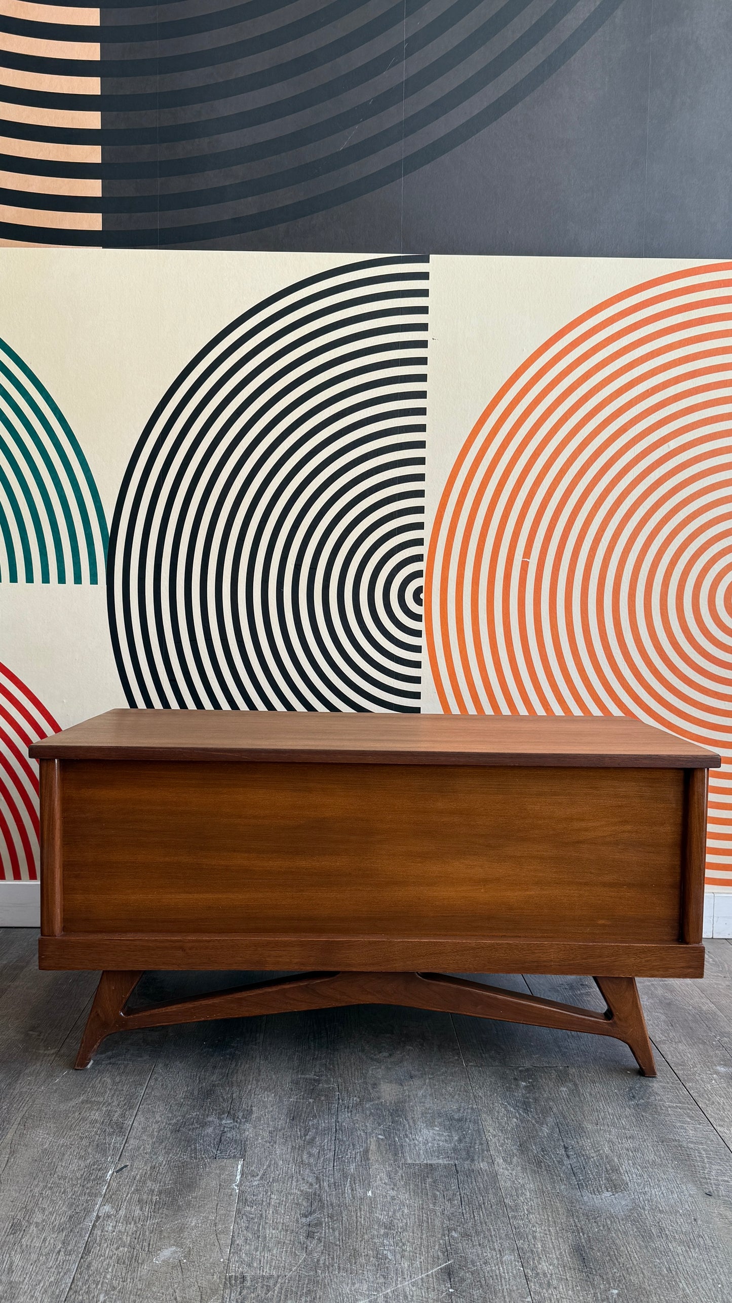 Vintage Walnut Chest on a Sculptural Base