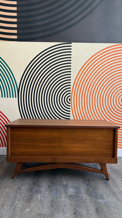 Vintage Walnut Chest on a Sculptural Base