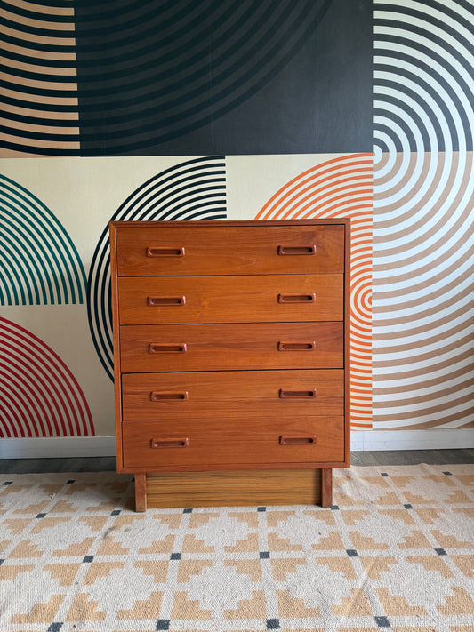 Mid-Century Modern Teak Tallboy Dresser