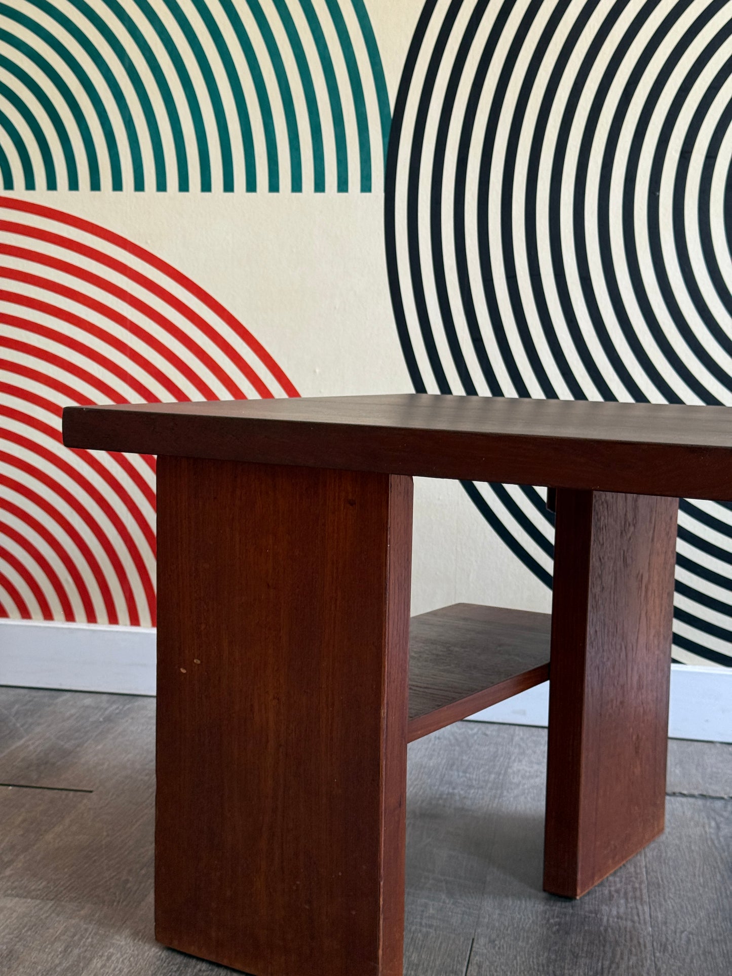 Vintage Dark Stained Teak Coffee Table