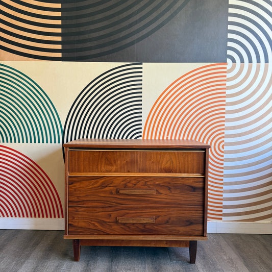 Vintage Walnut 3 Drawer Dresser