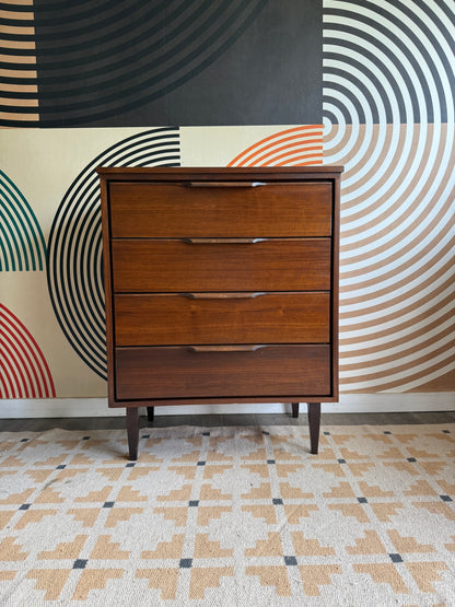 Mid-Century Modern Walnut Tallboy Dresser