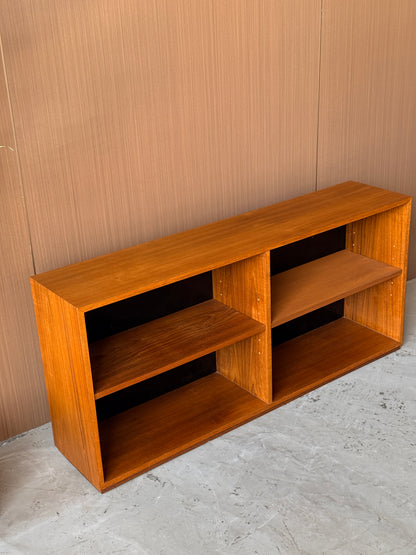 Low Vintage Teak Bookcase