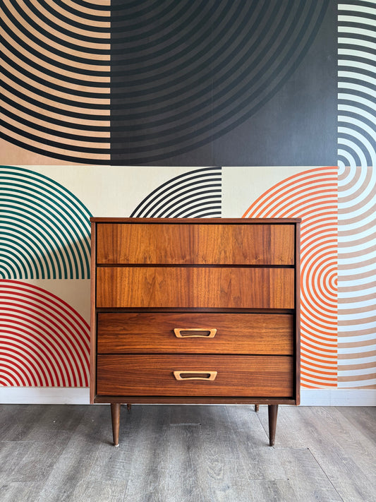 Vintage Vic-Art Walnut 4 Drawer Dresser