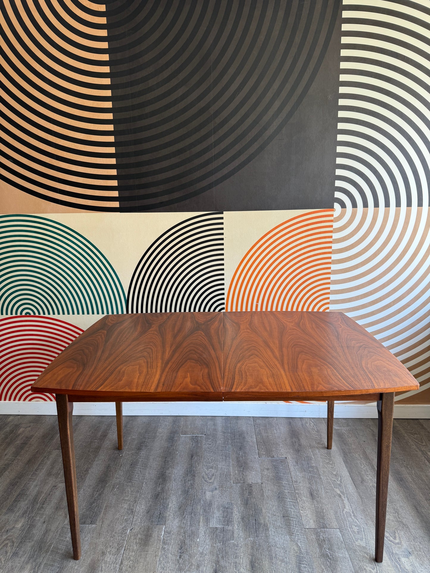 Vintage Walnut Dining Table with 1 Leaf