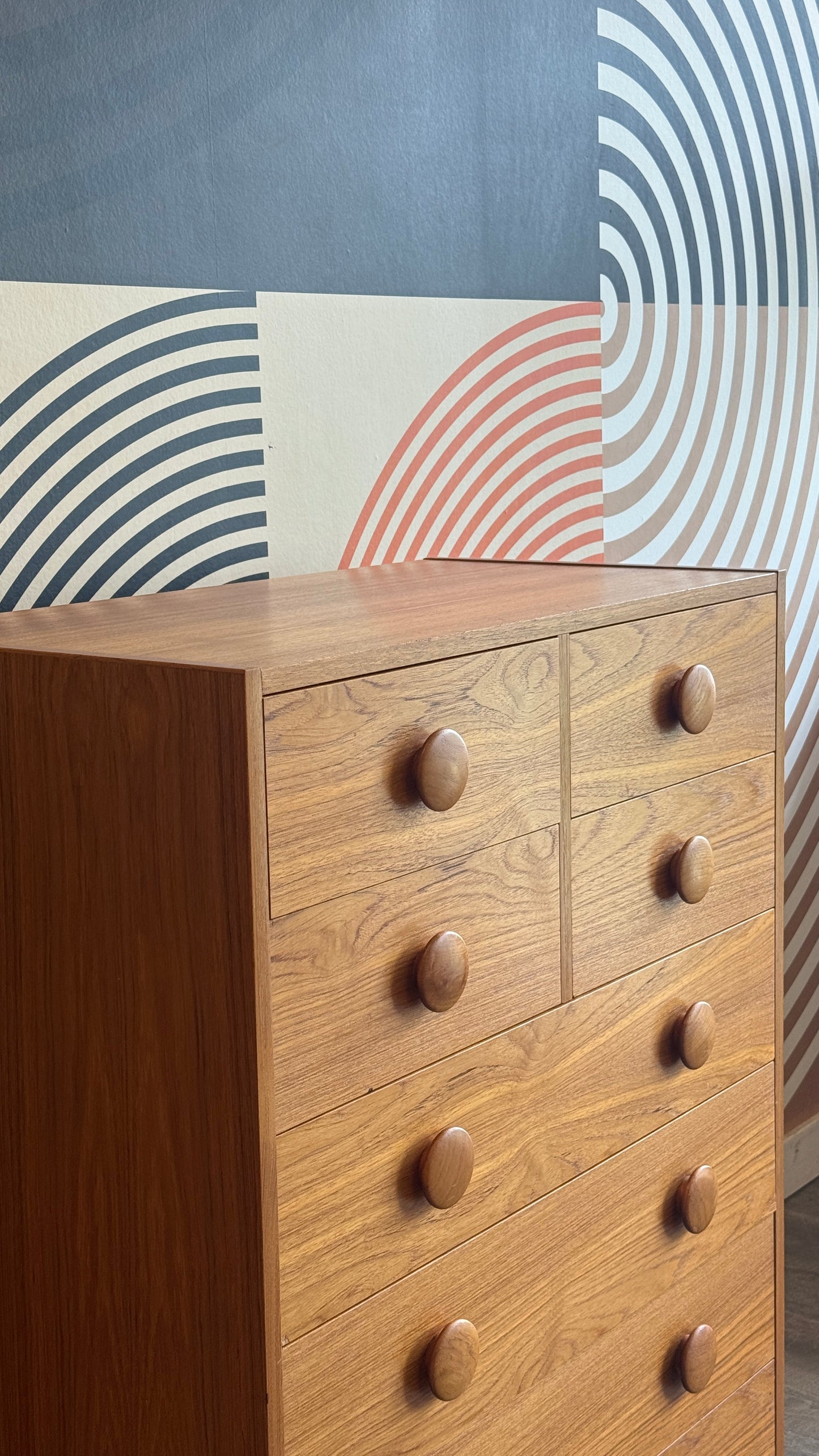Vintage Tall Teak Dresser