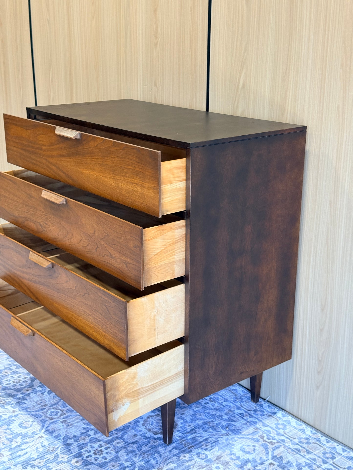 Vintage Walnut Tallboy Dresser