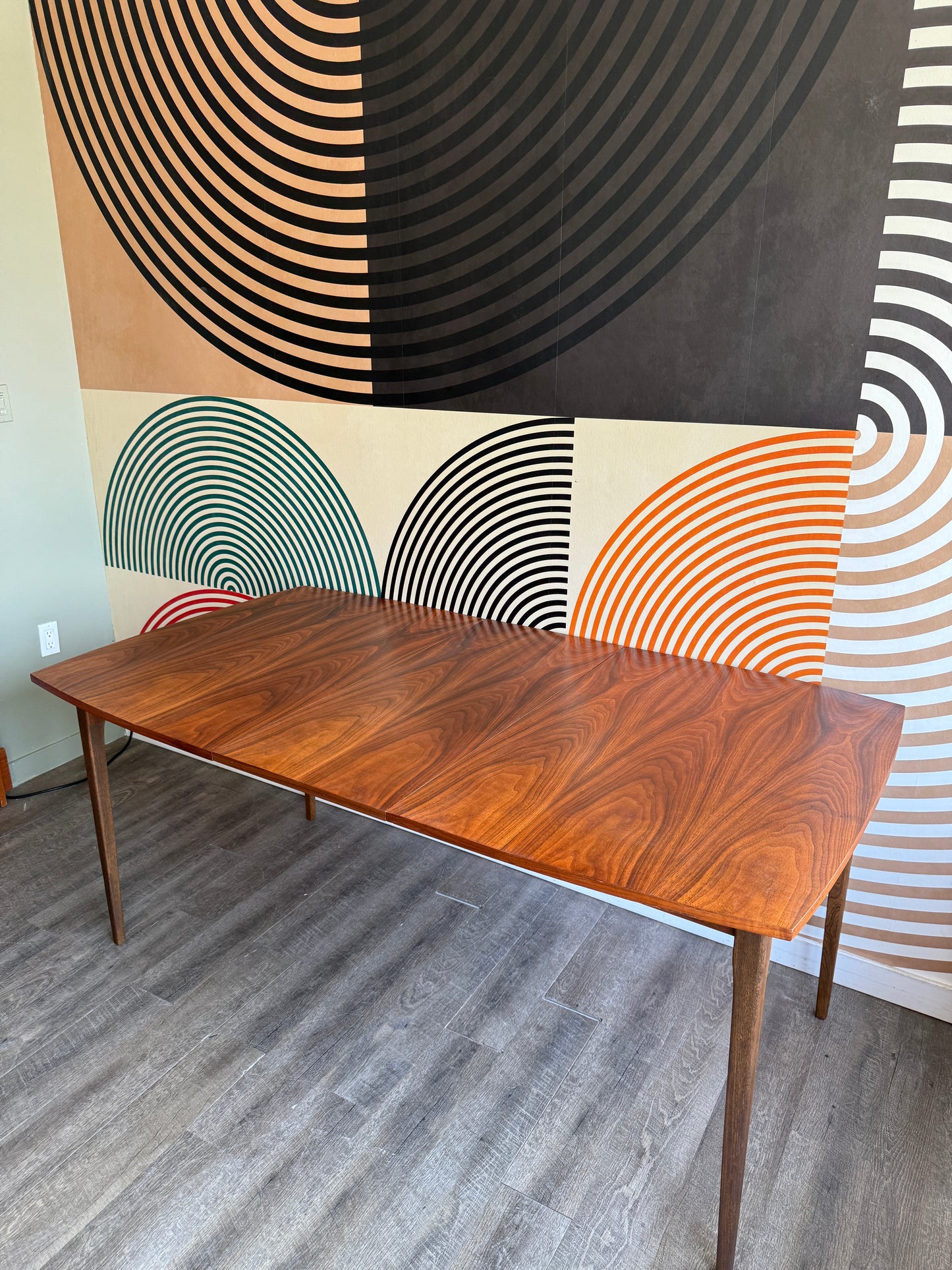 Vintage Walnut Dining Table with 1 Leaf