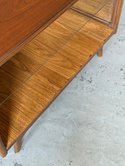 Vintage Walnut Display Open Cabinet