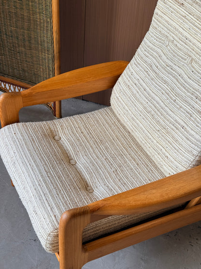 Vintage MCM Solid Teak Lounge Chairs