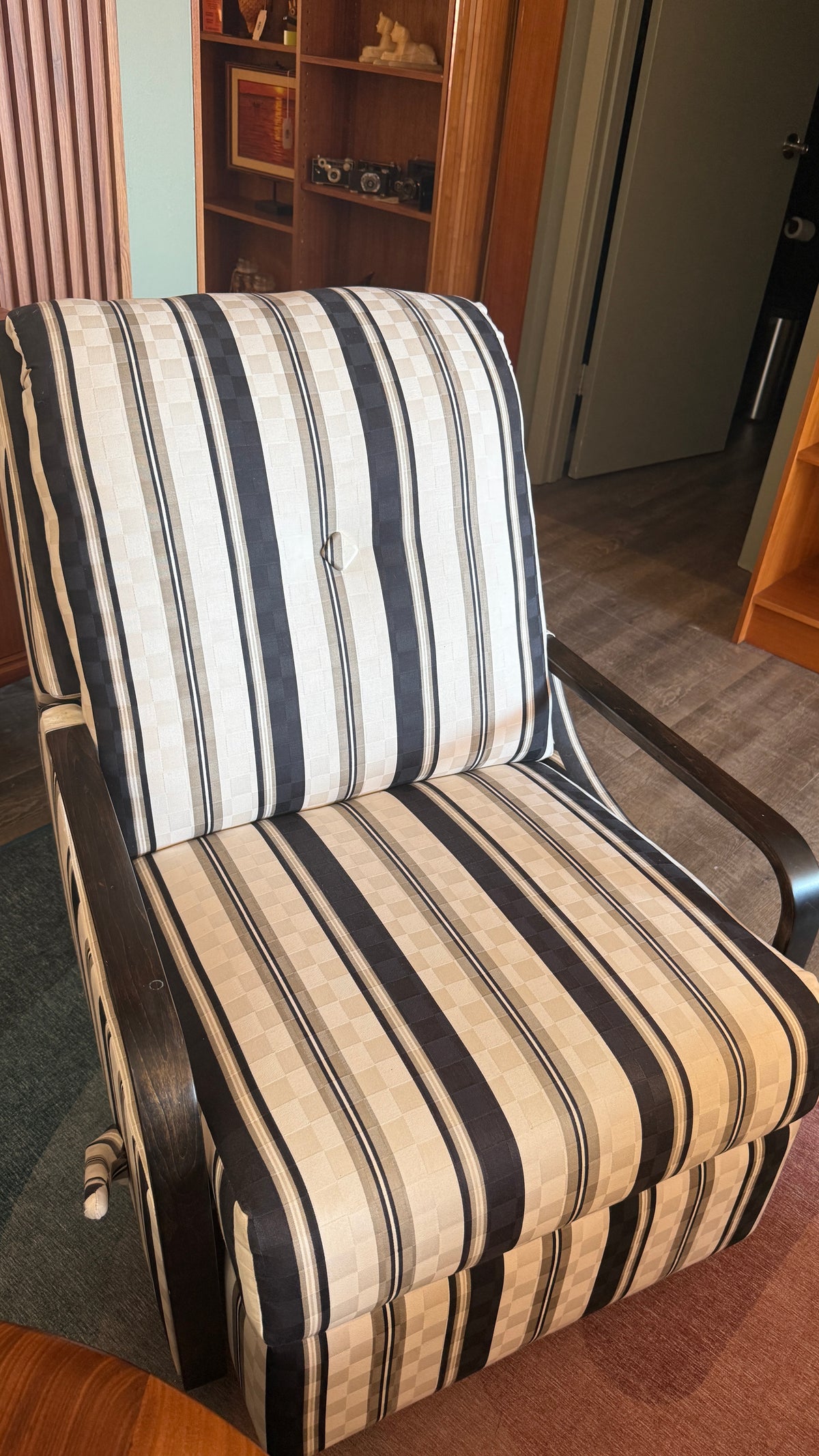 Vintage Striped Recliner Lounge Chair
