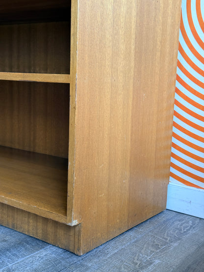 Vintage Wood Bookcase with Tiered Shelves