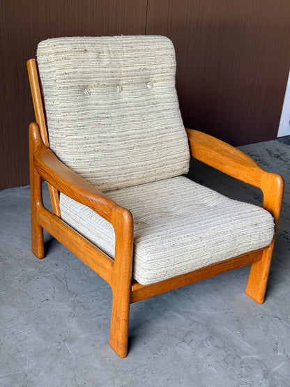 Vintage MCM Solid Teak Lounge Chairs