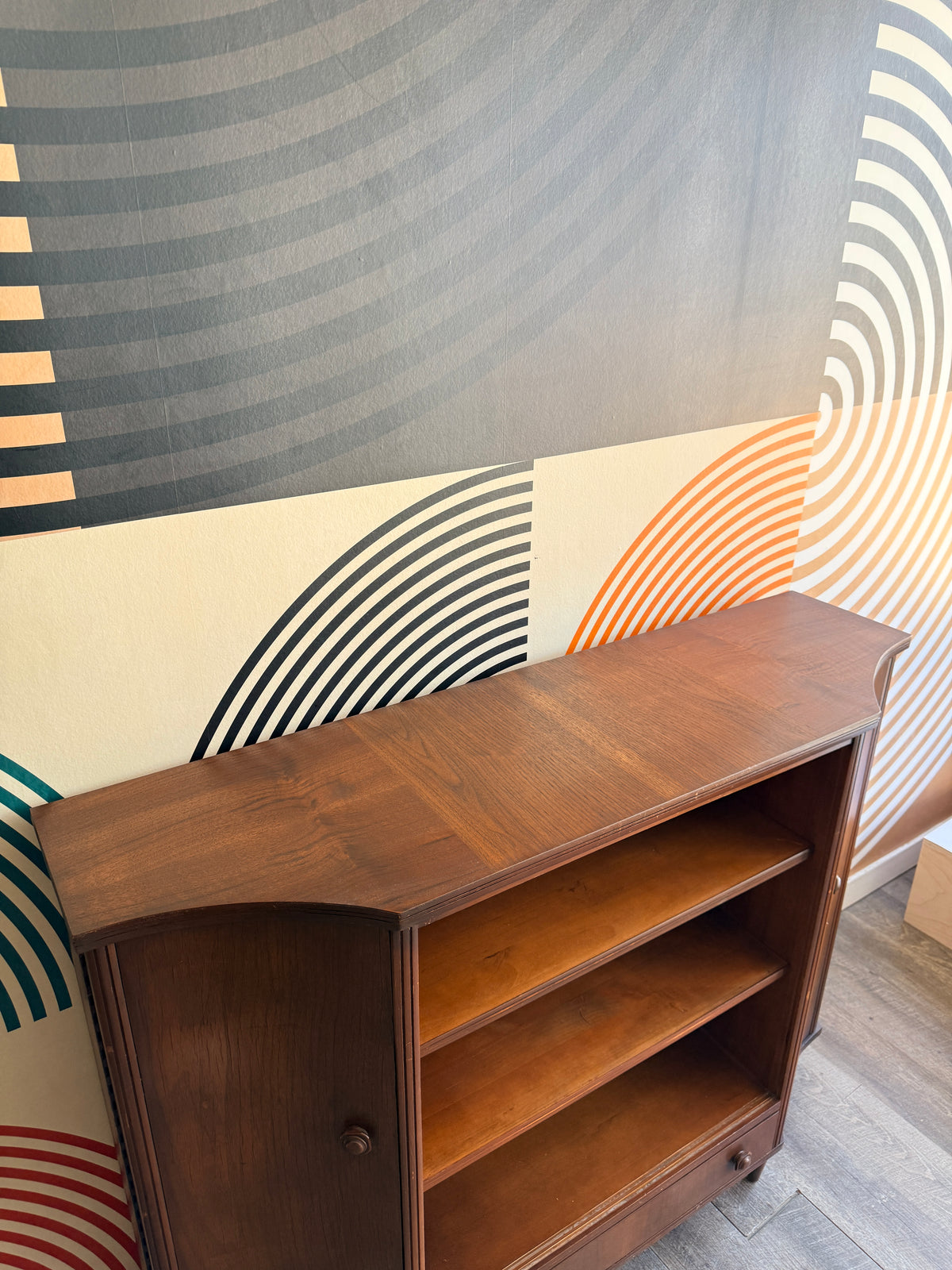 Vintage Walnut Curio Cabinet