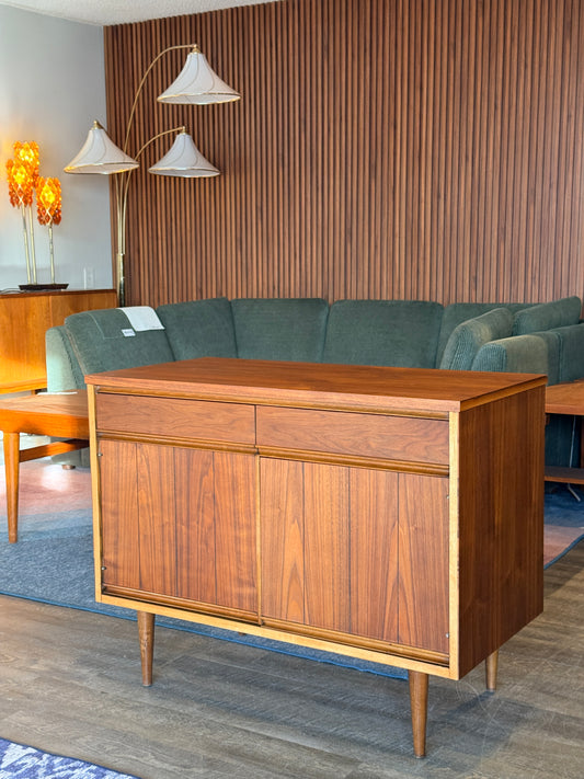 Small Vintage Walnut Credenza by Dixie