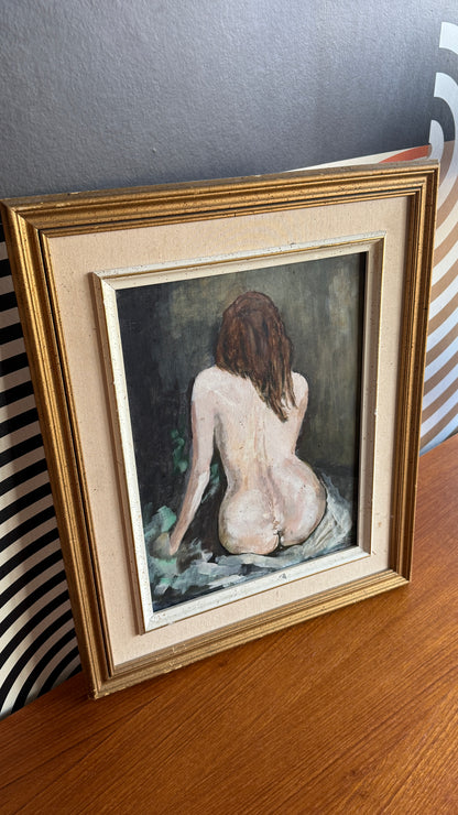 Signed and Framed Artistic Back Portrait of Woman