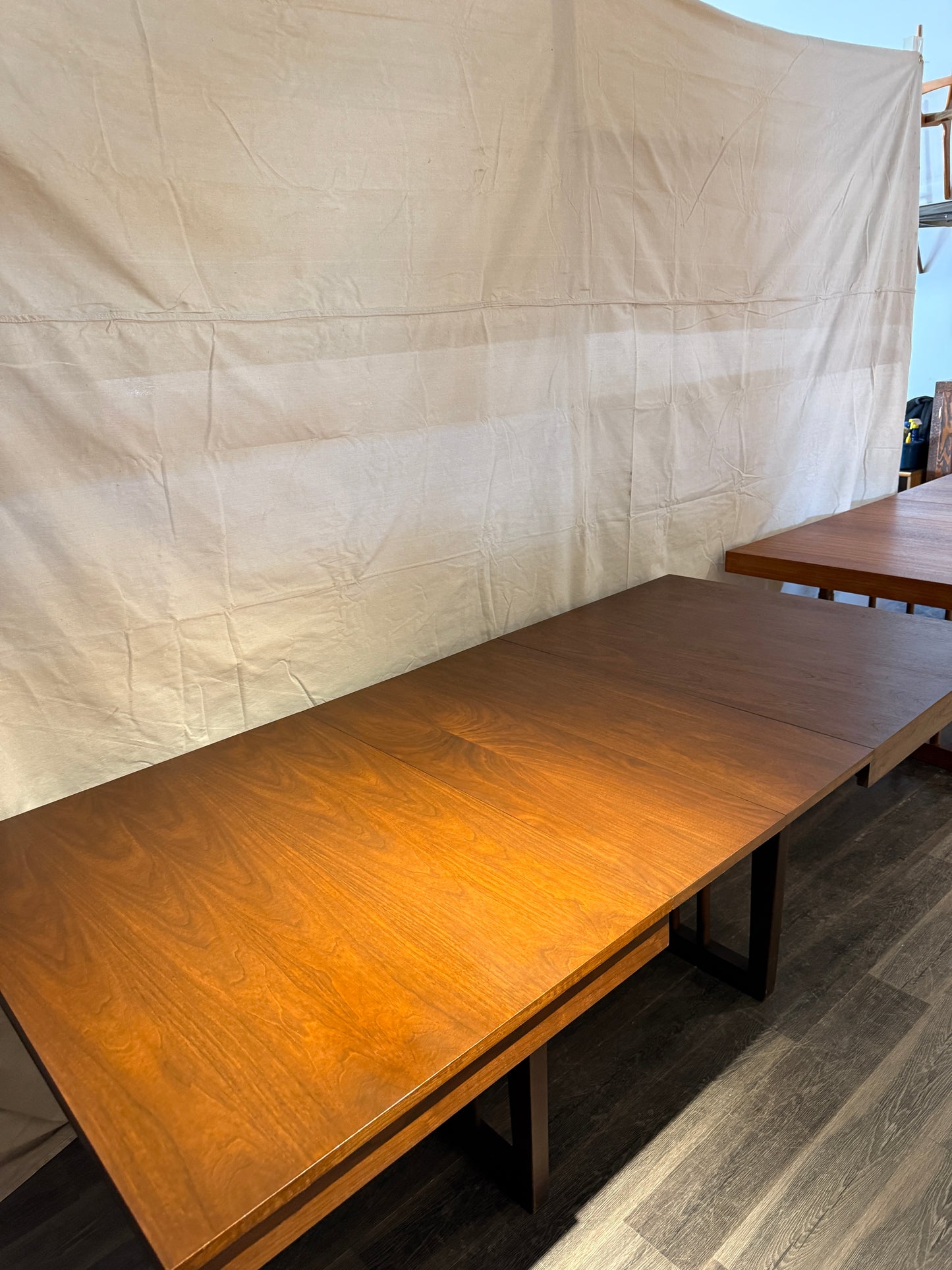 Extendable Vintage Walnut Dining Table by Walter Wabash