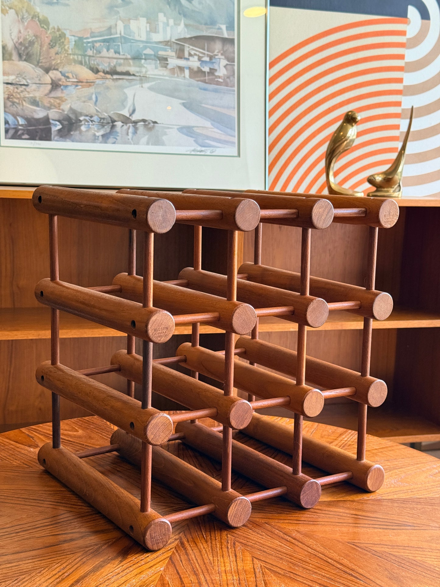 Danish Wine Rack Bottle Holder by Richard Nissen for Nissen Langaa,1960s