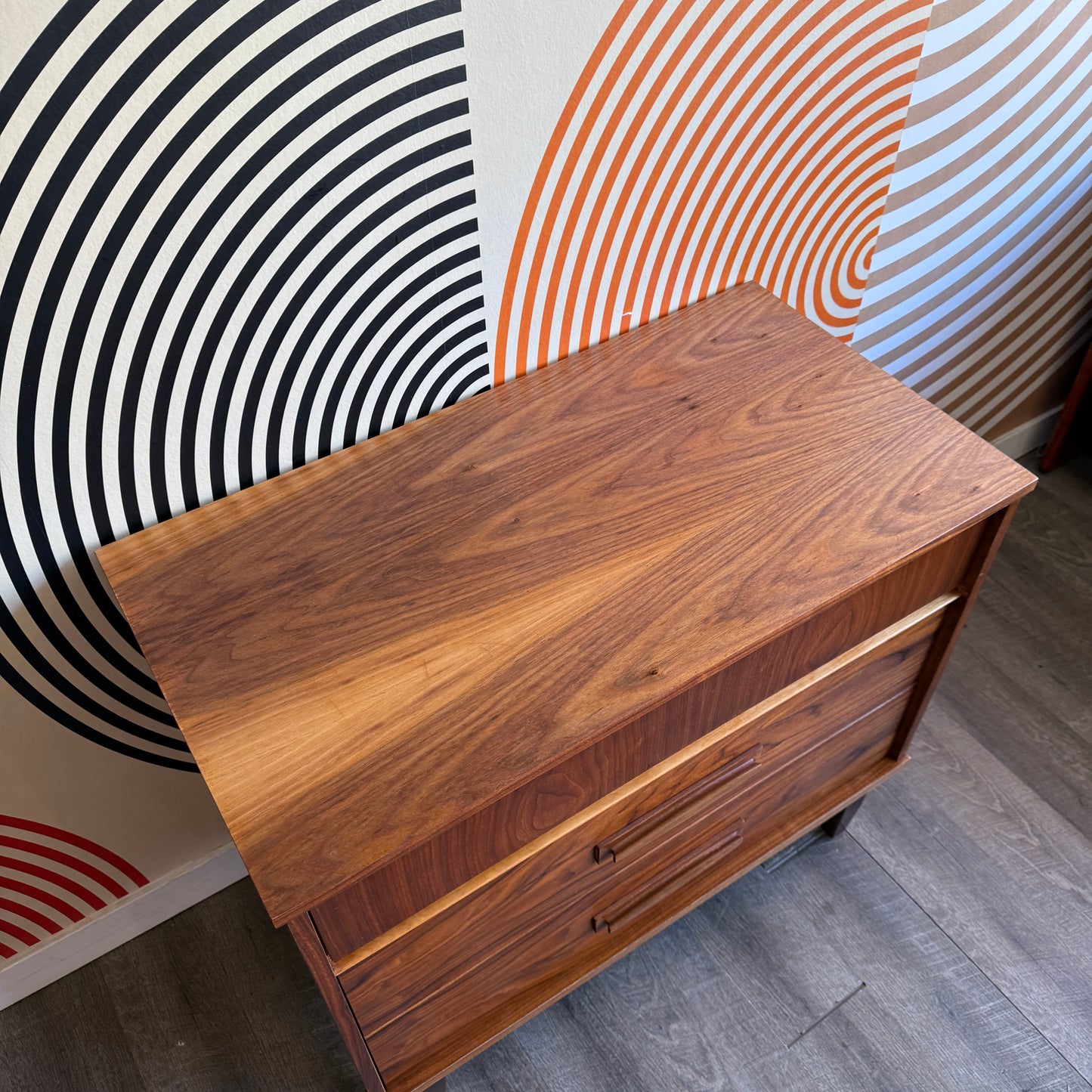 Vintage Walnut 3 Drawer Dresser