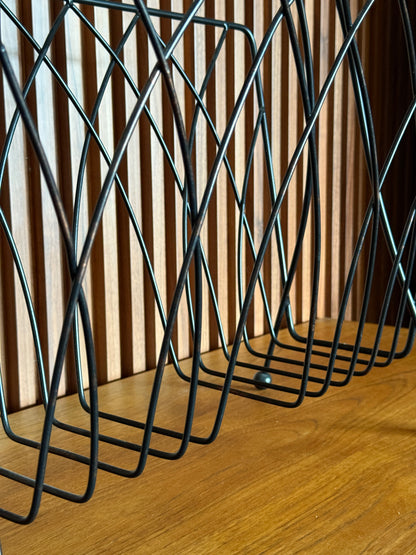 Vintage MCM Metal Magazine Rack