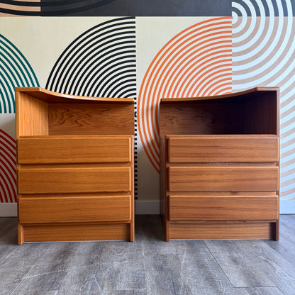 Pair of Teak Nightstand Tables