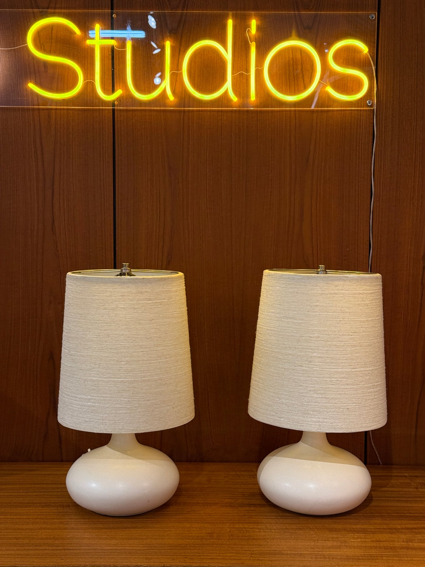 Lotte & Gunnar Bostlund Ceramic Lamp with Original Shade (Price is per lamp)