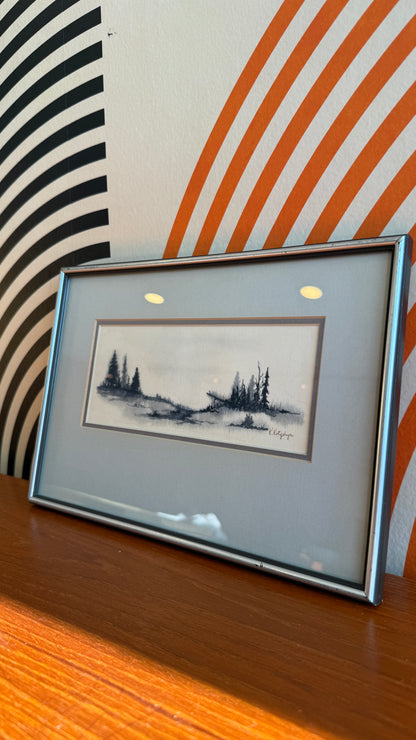 Vintage Signed Landscape Watercolour