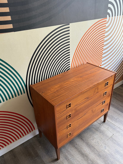 Vintage Teak Chest of Drawers on Custom Base
