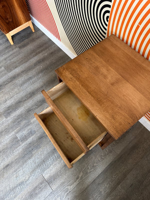 Vintage Walnut Nightstand Table