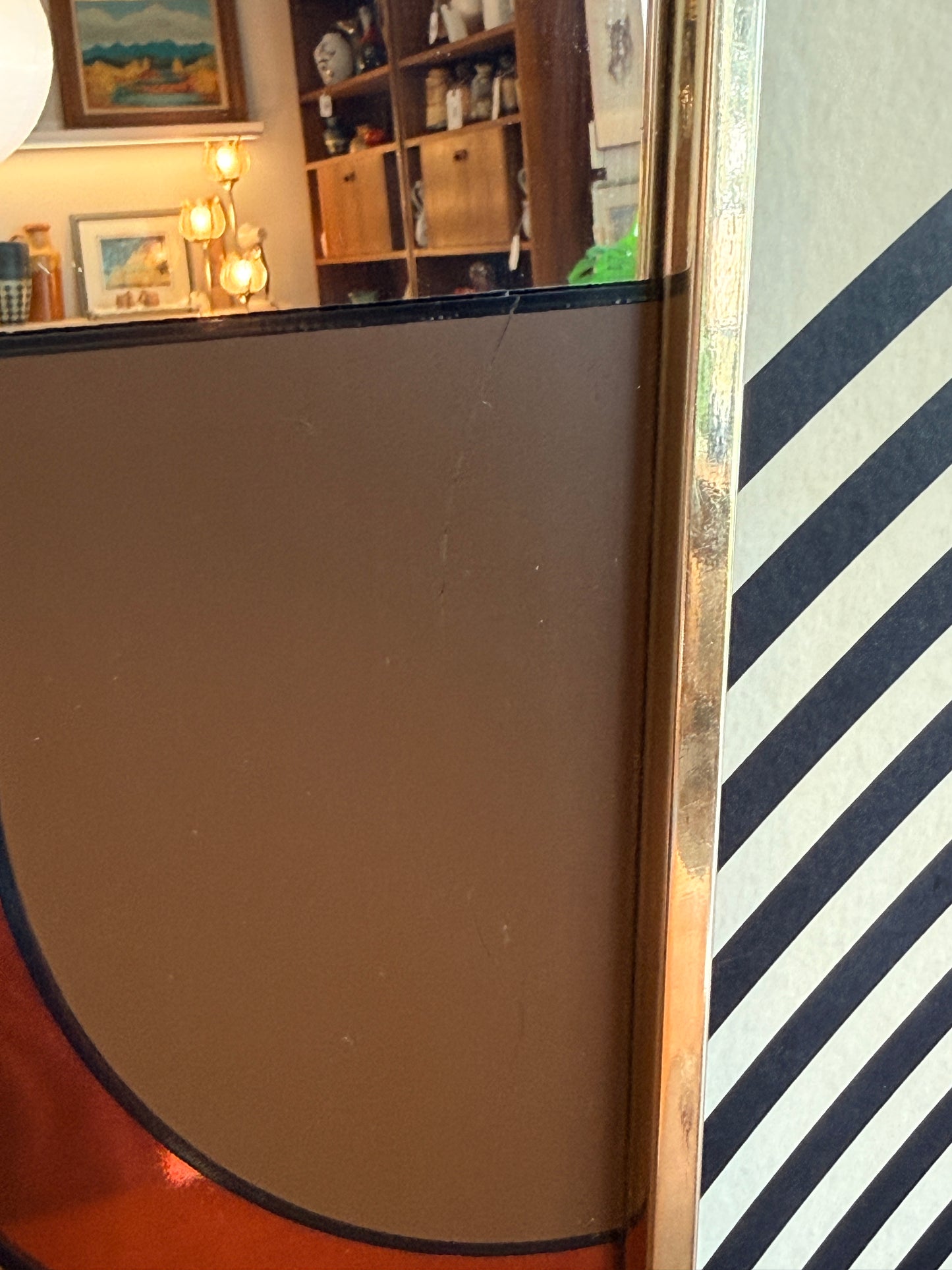 Vintage 1970s Graphic Mirror Art