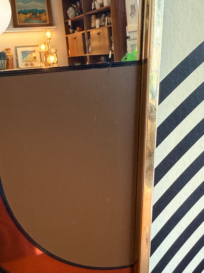 Vintage 1970s Graphic Mirror Art
