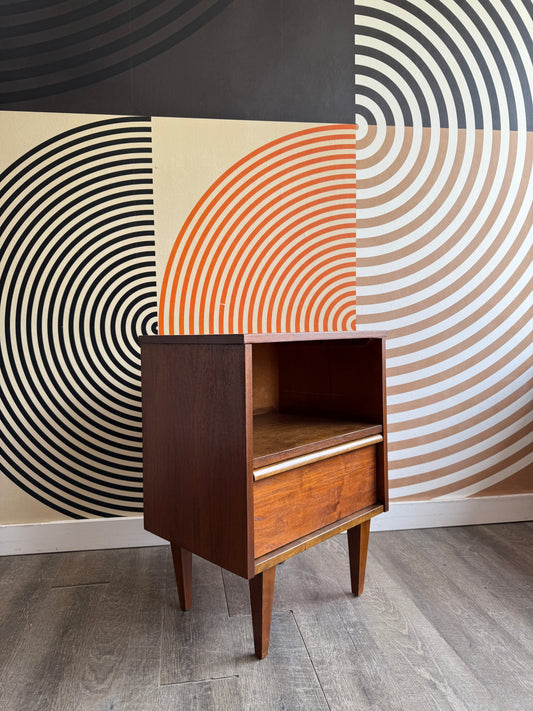Vintage Walnut Nightstand Table