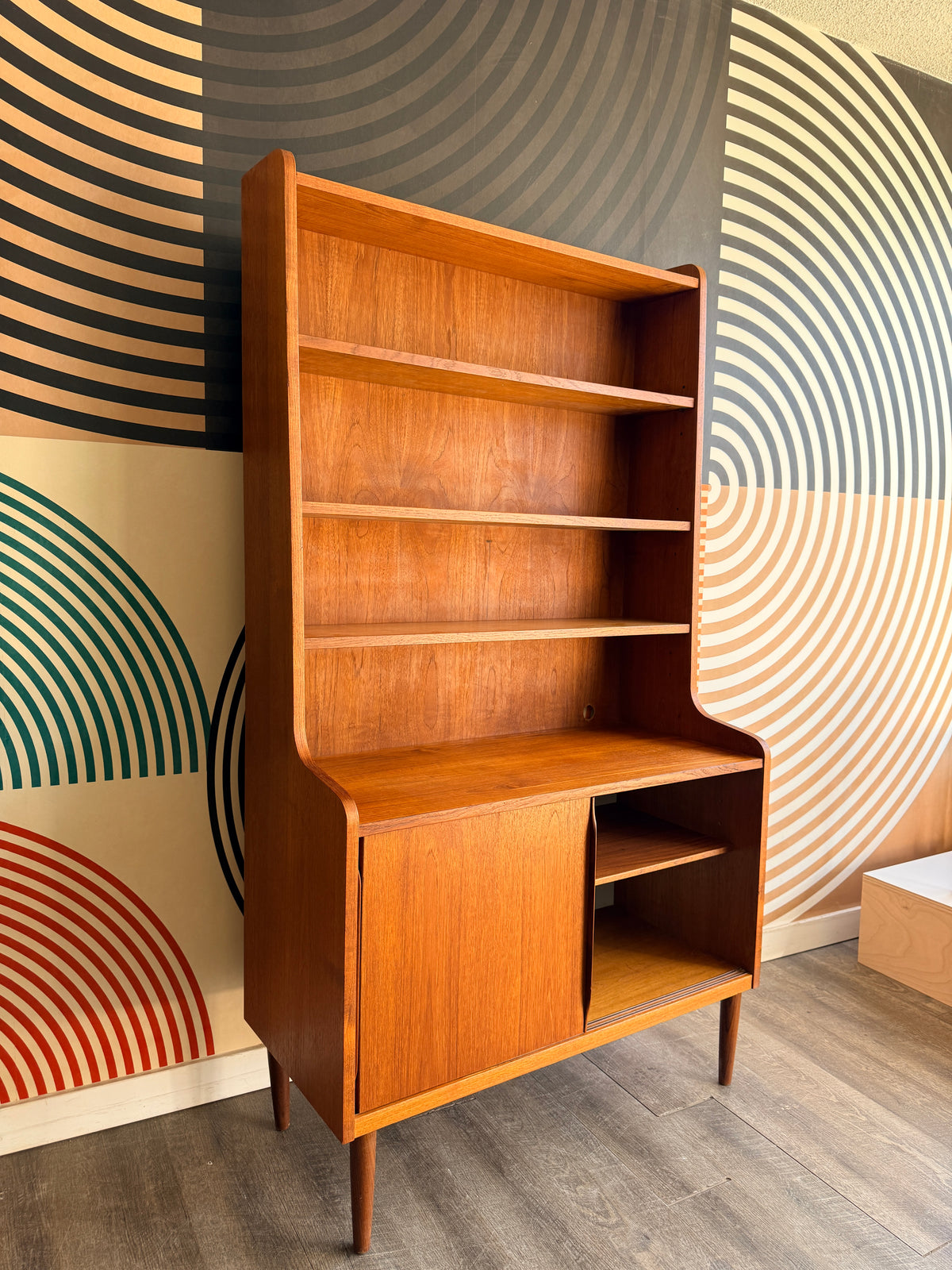 Danish Teak Bookcase with a Cabinet Storage