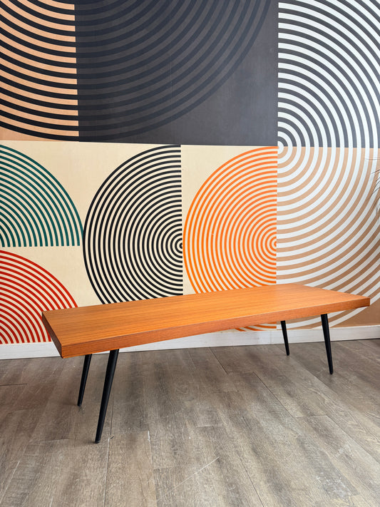 Vintage Teak Coffee Table with Metal Legs