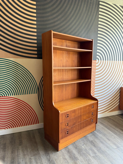 Vintage Teak Wall Unit with Drawers