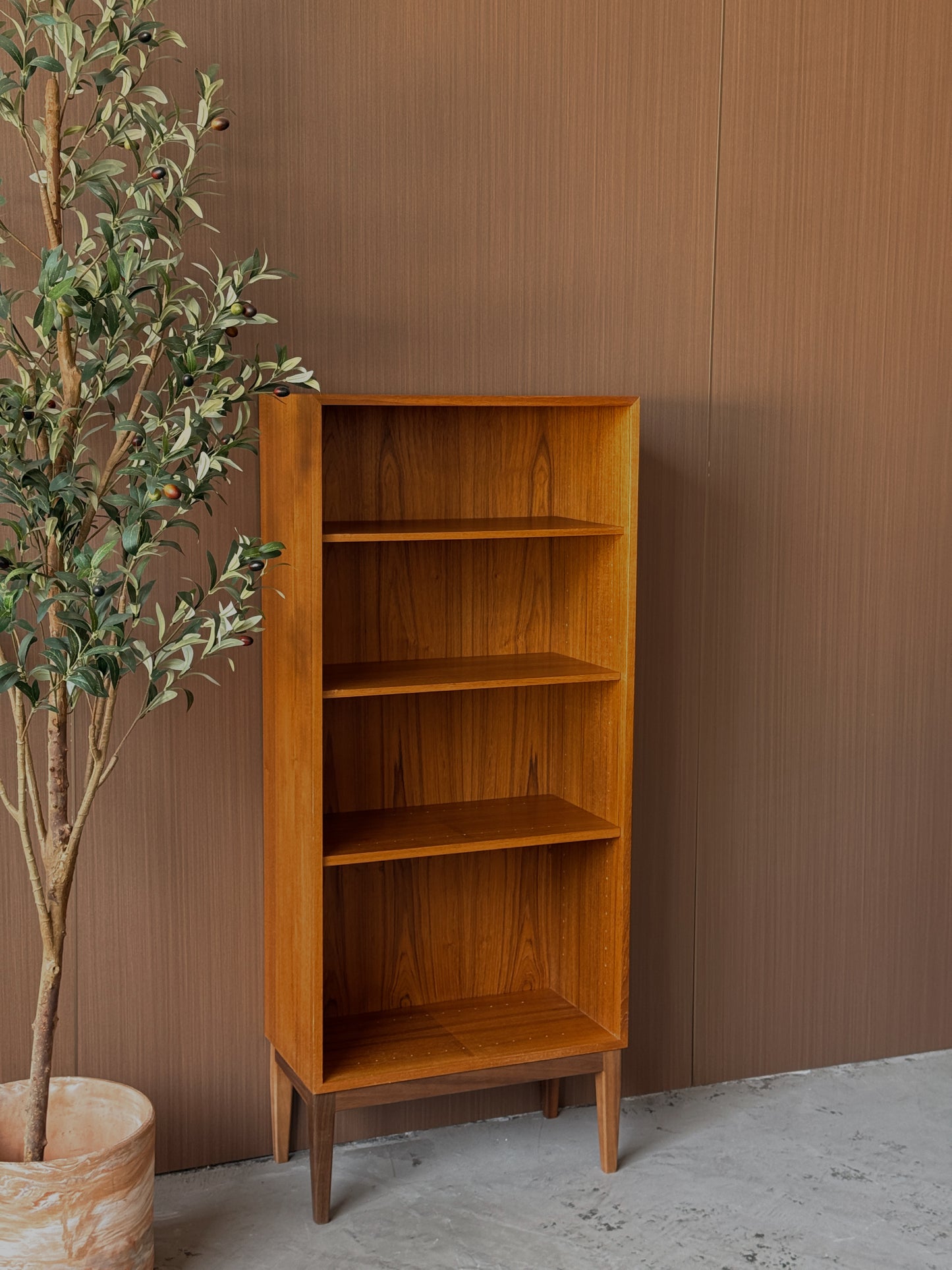 Vintage Danish Teak Bookcase on Custom Base by Ib Kofod Larsen
