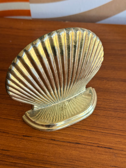 Single Brass Clam Shell Bookend
