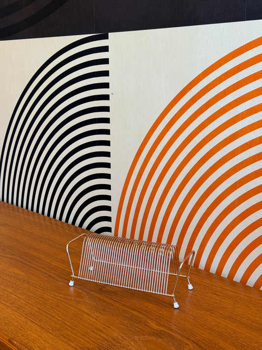 Small Vintage Brass Vinyl Record Rack