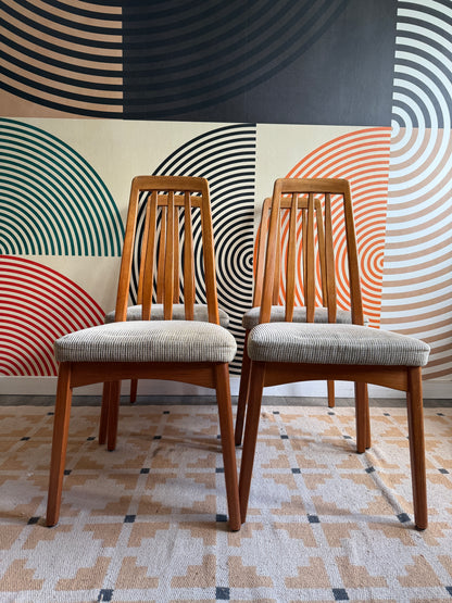 Set of 4 Vintage Eva Teak Dining Chairs