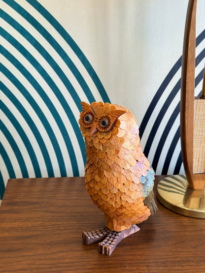 Vintage Shanghai Wicker Owl Basket