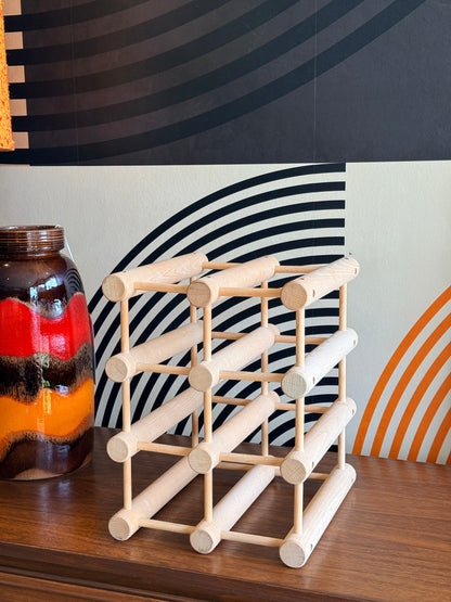 Vintage Danish Wine Rack by Nissen Langaa in Beechwood
