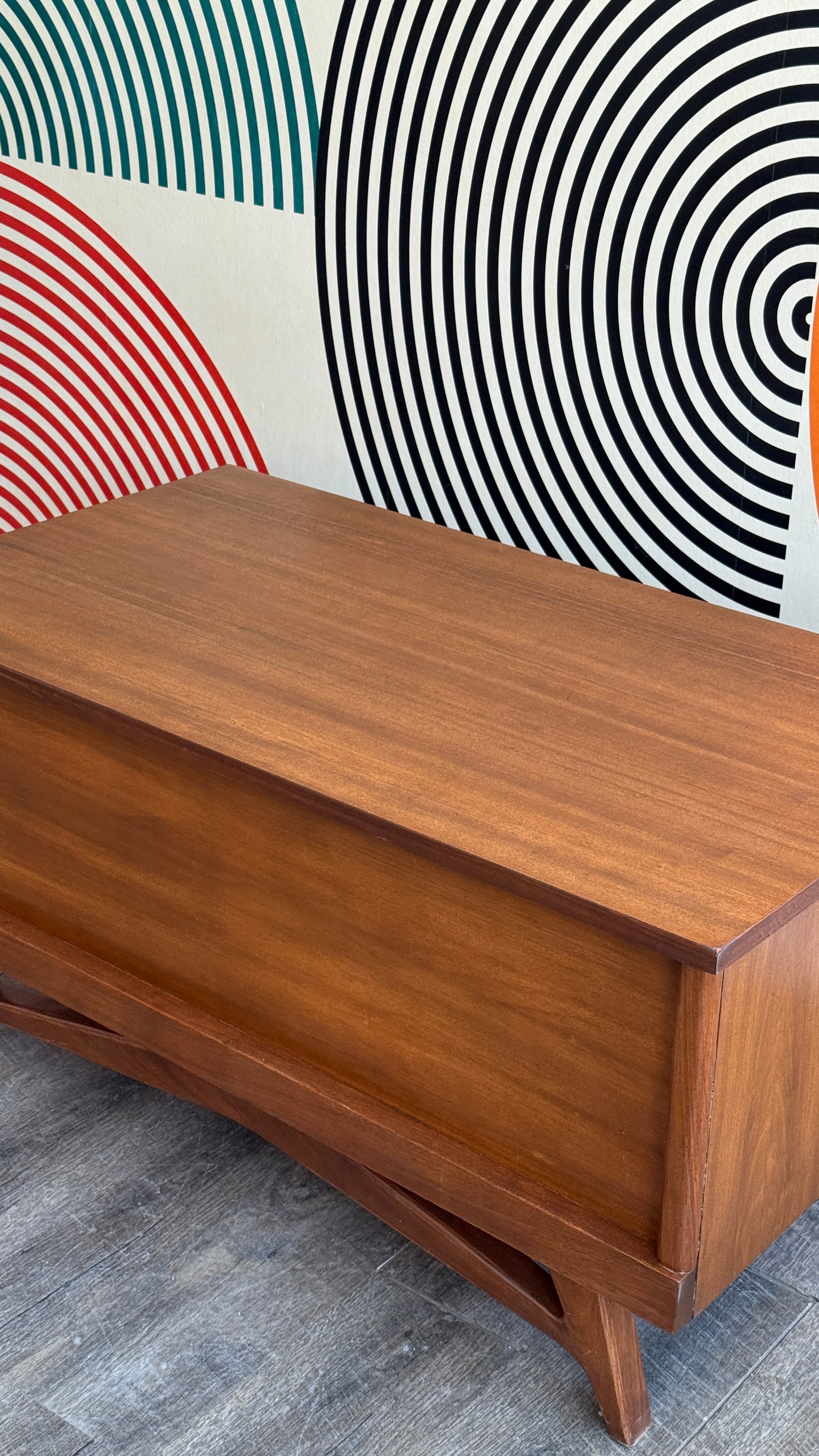 Vintage Walnut Chest on a Sculptural Base