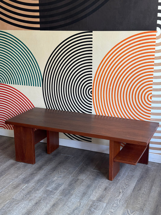 Vintage Dark Stained Teak Coffee Table