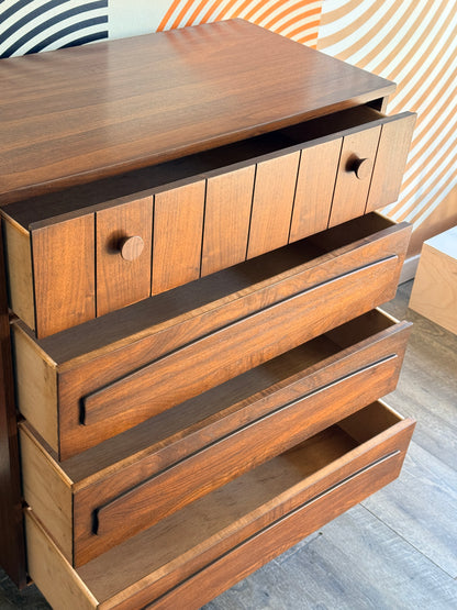 Vintage Walnut 9 Drawer & Tallboy Set